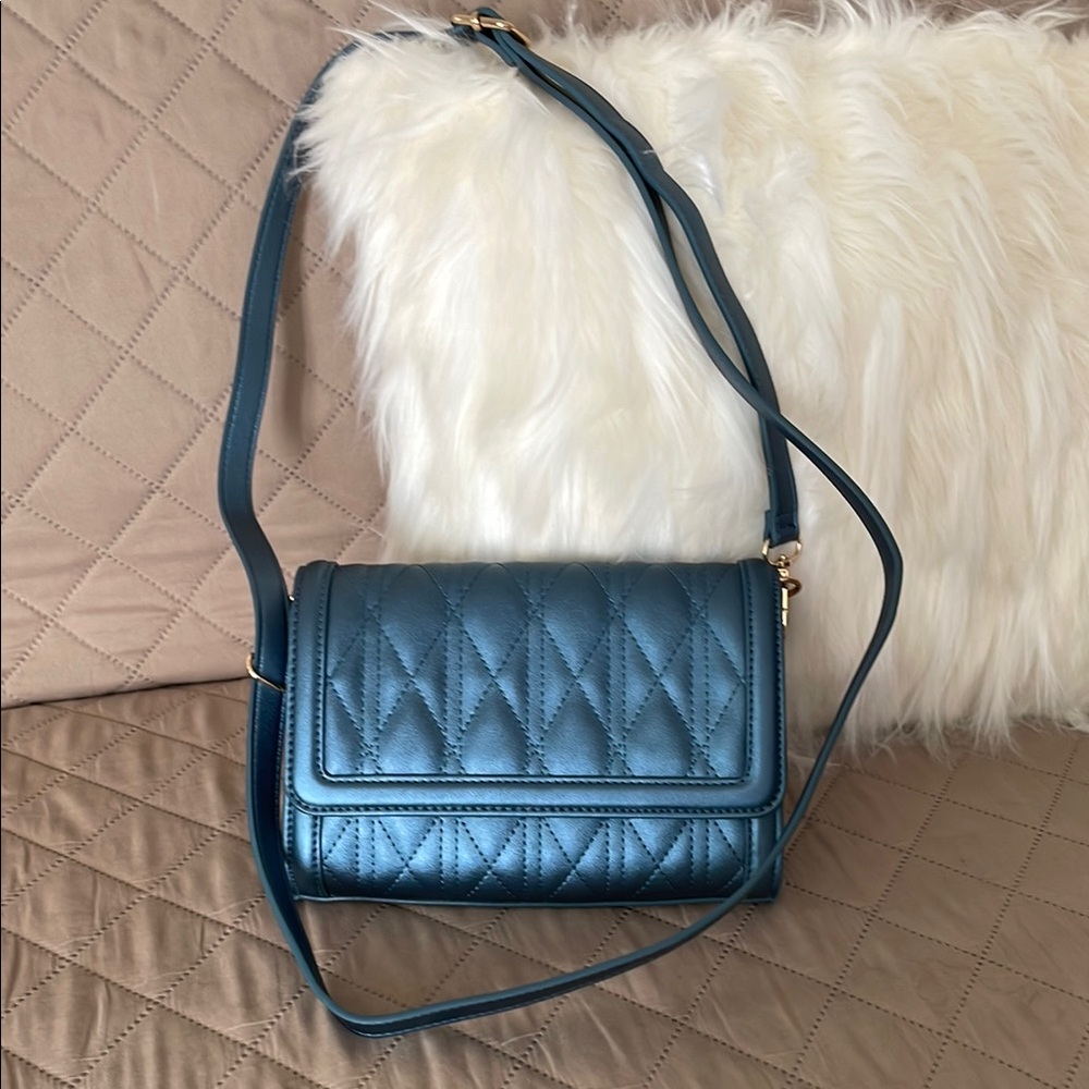 Save the Girls Quilted Metallic Crossbody